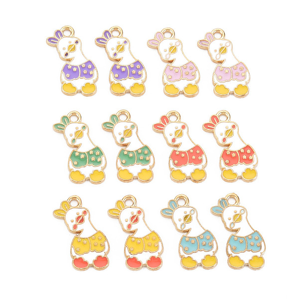 

PandaHall Alloy Enamel Pendants, Cadmium Free & Lead Free, Light Gold, Duck, Mixed Color, 20.5x10.5x1.5mm, Hole: 1.6mm Alloy+Enamel Duck..., Multicolor