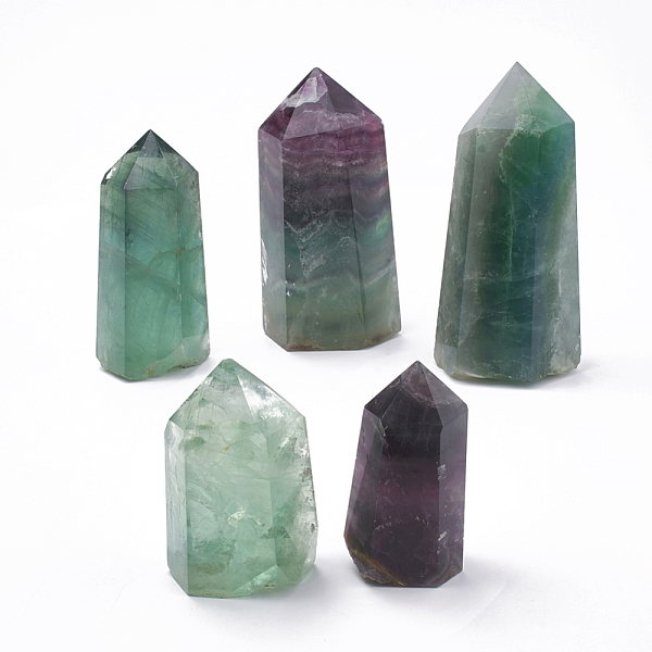 

PandaHall Natural Fluorite Home Decorations, Display Decoration, Healing Stone Wands, for Reiki Chakra Meditation Therapy Decos, Hexagon...