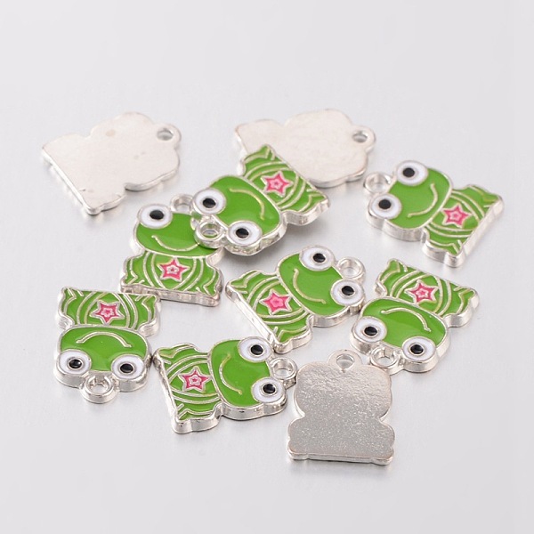 

PandaHall Alloy Enamel Pendants, Frog, Lead Free and Cadmium Free, Platinum, Colorful, about 16.5mm long, 12.5mm wide, 1mm thick, hole: 2mm...
