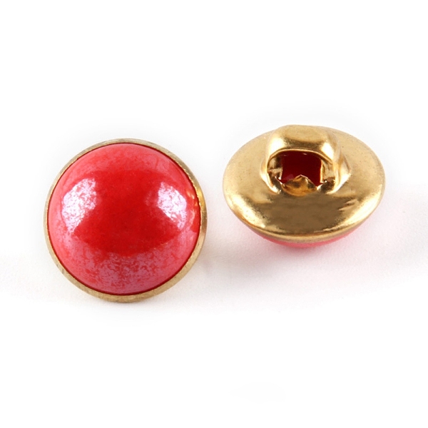 

PandaHall 1-Hole Brass Resin Button, Flat Round, Red, 10x8mm, Hole: 3x2.5mm Resin Flat Round Red