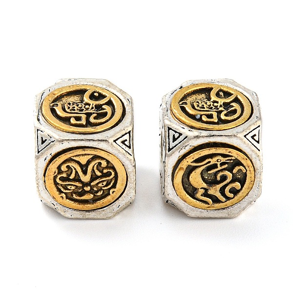 

PandaHall Tibetan Style Alloy European Beads, Large Hole Beads, Cube, Religion, Antique Silver & Antique Golden, 10x11x10mm, Hole: 4mm Alloy...