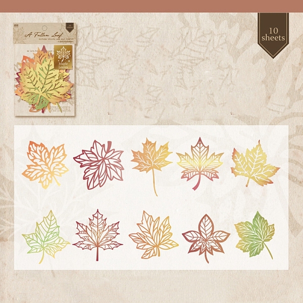 

PandaHall 10Pcs 10 Styles Autumn Theme Hollow Leaf Scrapbook Paper Pad, for DIY Album Scrapbook, Greeting Card, Background Paper, Mixed..., Multicolor