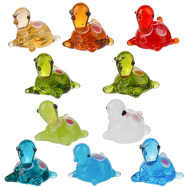 

PandaHall SUNNYCLUE 10Pcs 10 Colors Handmade Lampwork Beads, Turtle, Mixed Color, 18.5~20x14.5~17.5x16.5mm, Hole: 1.8mm, 1pc/color Lampwork..., Multicolor