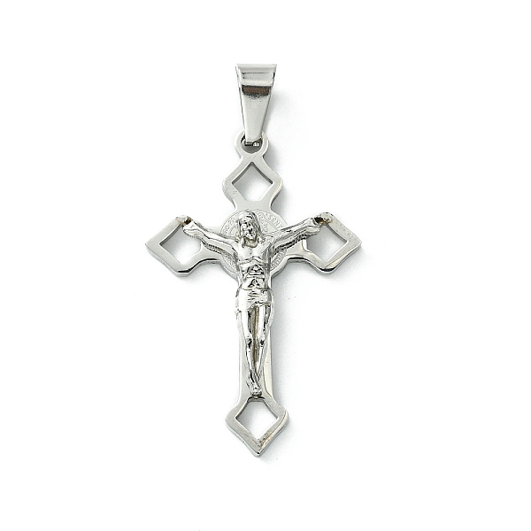 

PandaHall 304 Stainless Steel Pendants, Crucifix Cross Charm, Stainless Steel Color, 40x26x5.5mm, Hole: 9.5x4.5mm Stainless Steel Cross