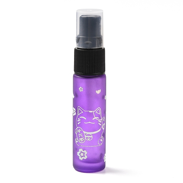 

PandaHall Glass Spray Bottles, Fine Mist Atomizer, with Plastic Dust Cap & Refillable Bottle, with Fortune Cat Pattern & Chinese Character...