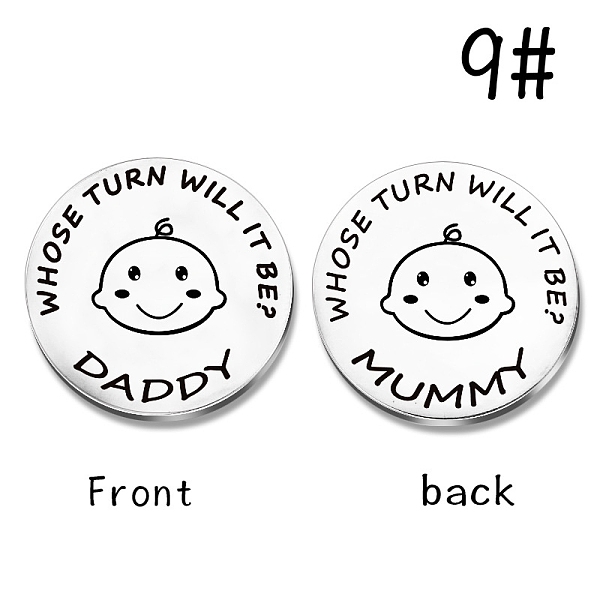 

PandaHall Stainless Steel Commemorative Coins, Double Sided, Flat Round with Pattern, Baby Pattern, 29.5x1.5mm Stainless Steel Human