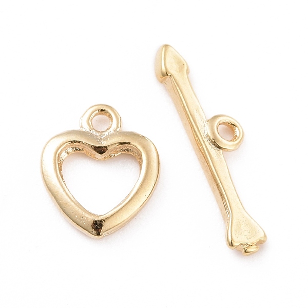 

PandaHall Eco-friendly Brass Toggle Clasps, Cadmium Free & Lead Free, Long-Lasting Plated, Heart, Real 24K Gold Plated, Heart...