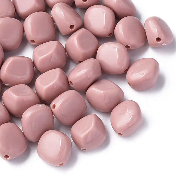 

PandaHall Opaque Acrylic Beads, Nuggets, Pink, 15.5x14x11mm, Hole: 1.8mm, about 380pcs/500g Acrylic Nuggets Pink
