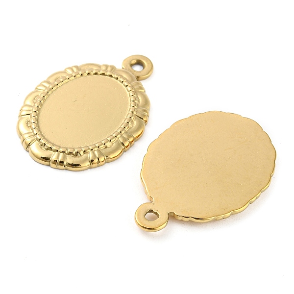 

PandaHall 304 Stainless Steel Pendant Cabochon Settings, Oval, Real 18K Gold Plated, Tray: 16x12.5mm, 27x18x2mm, Hole: 1.6mm 304 Stainless...