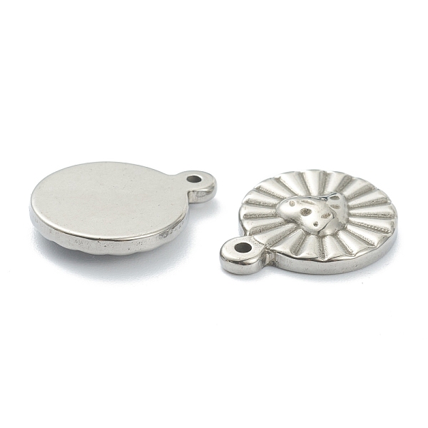

PandaHall 304 Stainless Steel Pendants, Textured Flat Round with Heart, Stainless Steel Color, 19x15x3mm, Hole: 1.4mm 304 Stainless Steel...