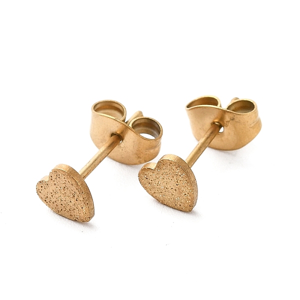 

PandaHall Ion Plating(IP) 304 Stainless Steel Haart Stud Earrings for Women, Golden, 5x5mm, Pin: 0.8mm 304 Stainless Steel Heart