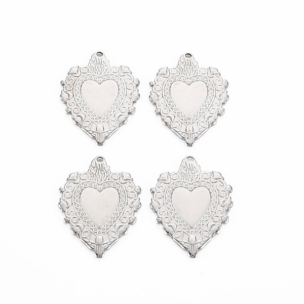 

PandaHall 201 Stainless Steel Pendants, Heart, Stainless Steel Color, 30x23x1.5mm, Hole: 1.6mm 201 Stainless Steel Heart
