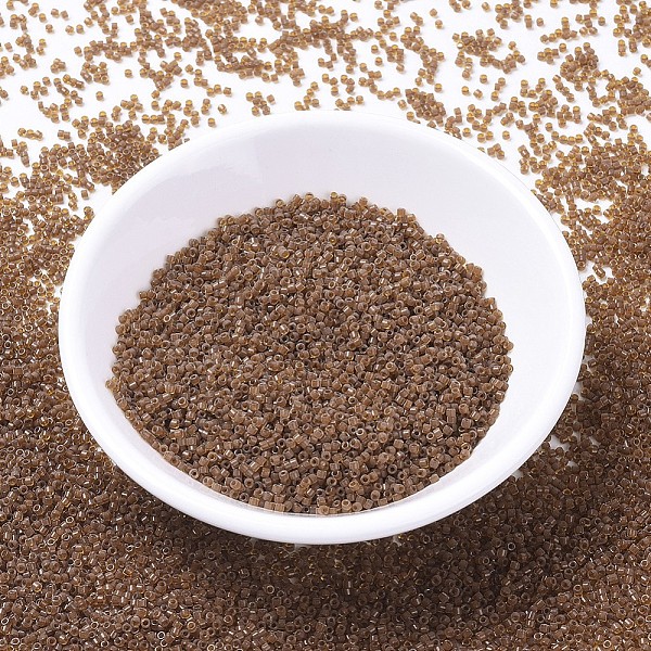 

PandaHall MIYUKI Delica Beads, Cylinder, Japanese Seed Beads, 11/0, (DB1391) Mustard Lined Amber, 1.3x1.6mm, Hole: 0.8mm, about 10000pcs/bag..., Brown