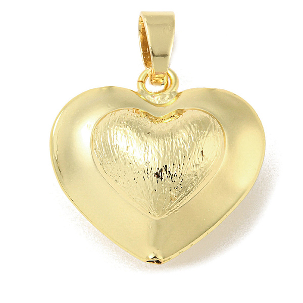 

PandaHall Rack Plating Brass Pendants, Long-Lasting Plated, Lead Free & Cadmium Free, Heart Charms, Real 18K Gold Plated, 32x35x17mm, Hole...