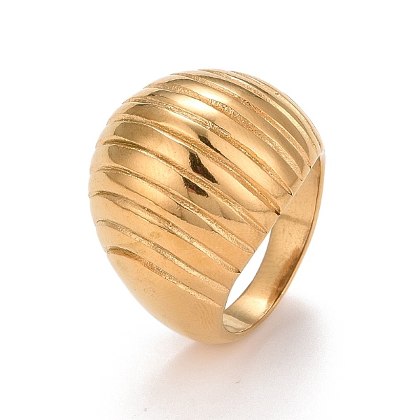 

PandaHall Ion Plating(IP) 304 Stainless Steel Chunky Dome Finger Ring, Croissant Finger Ring for Women, Golden, US Size 7 1/4(17.5mm) 304...