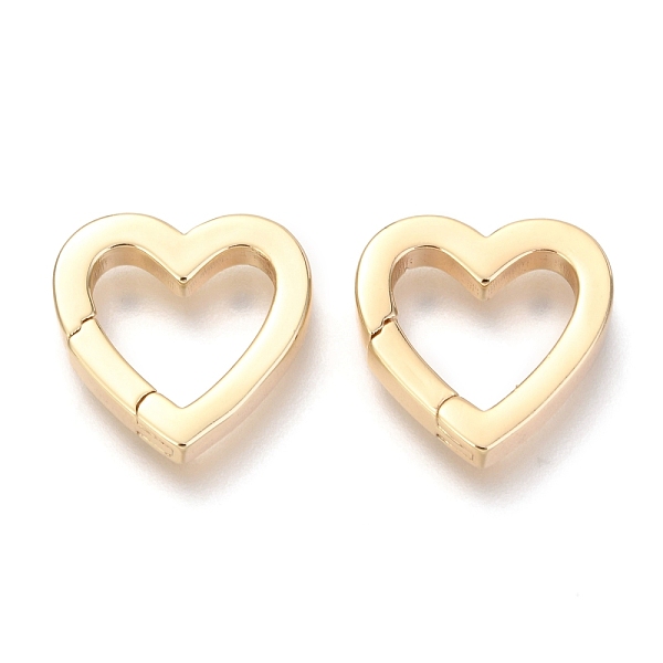 

PandaHall Brass Spring Gate Rings, Heart, Real 18K Gold Plated, 16x16x2mm, Inner Diameter: 9mm Brass