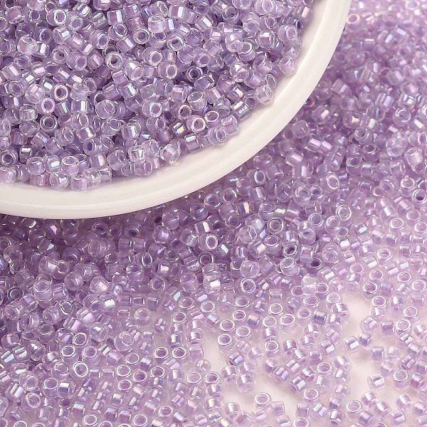 

PandaHall Cylinder Seed Beads, Uniform Size, Transparent Colours Rainbow, Plum, 2x1.3~1.5mm, Hole: 0.8~1mm, about 888pcs/10g Glass Purple