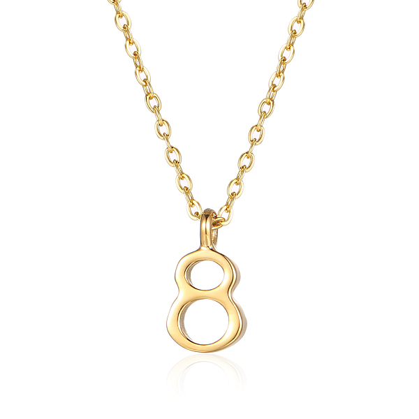 

PandaHall Stainless Steel Number 8 Pendant Necklaces for Women Stainless Steel