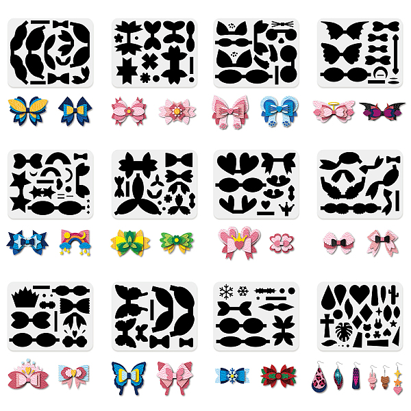 

PandaHall Plastic Drawing Painting Stencils Templates, Flower Pattern, 25x20cm, 12pcs/set Plastic Flower