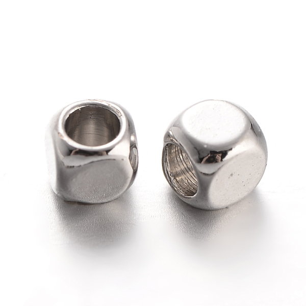 

PandaHall Cube Brass Spacer Beads, Platinum, 3x3x3mm, Hole: 2mm Brass Cube