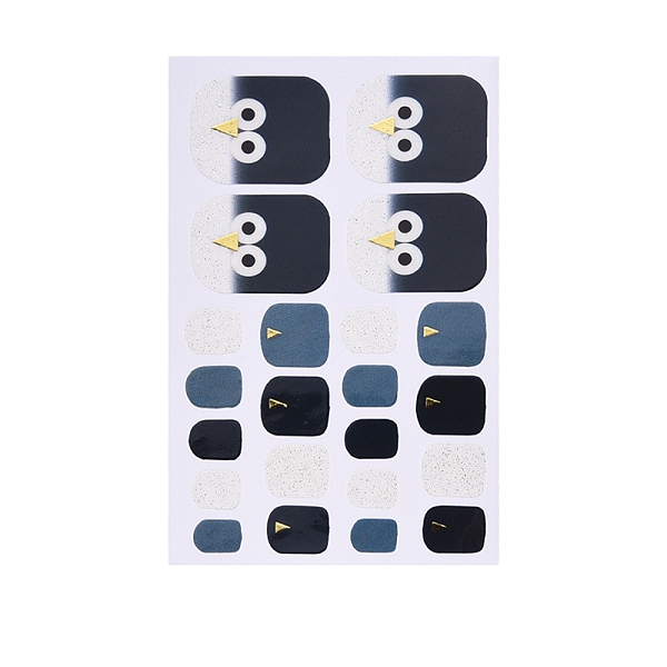 

PandaHall Full Cover Toenail Art Set, Self-Adhesive Glitter Design Toe Nail Decals, for Women & Girls DIY Manicure, Bird Pattern, 92x60mm..., Black