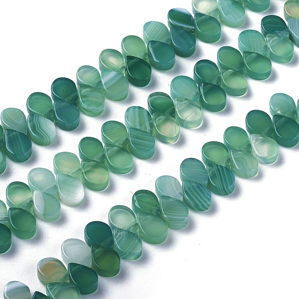 

PandaHall Dyed Natural Agate Beads Strands, Top Drilled Beads, Teardrop, Green, 7.5~8x5~5.5x2.5~3mm, Hole: 1mm, about 112pcs/strand, 15.3...