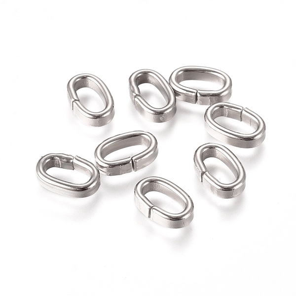 

PandaHall 201 Stainless Steel Quick Link Connectors, Linking Rings, Closed but Unsoldered, Stainless Steel Color, 9.5x6x2.5mm, Inner...