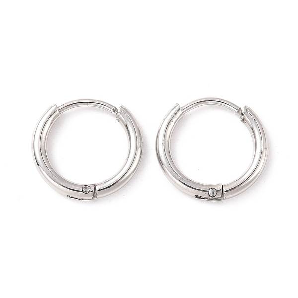 

PandaHall 304 Stainless Steel Huggie Hoop Earrings for Women, Stainless Steel Color, 14 Gauge, 11x1.6mm, Pin: 0.7mm 304 Stainless Steel Ring