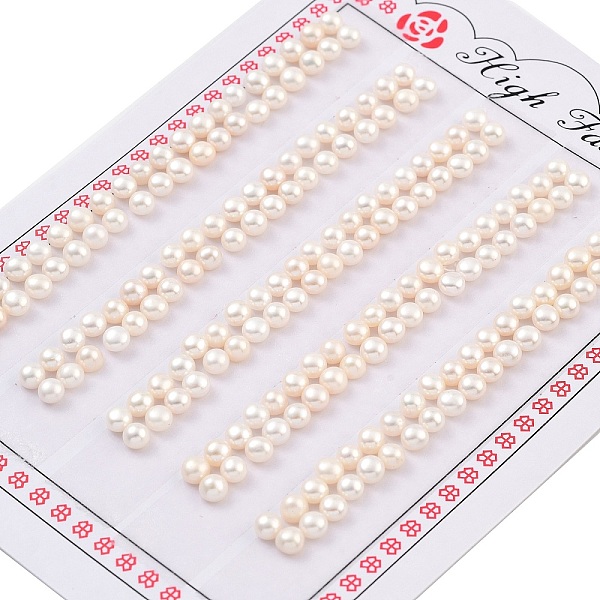

PandaHall Grade 6A Natural Cultured Freshwater Pearl Beads, Half Drilled, Half Round Beads, White, 3.5~4x2.5mm, Hole: 1mm Pearl Half Round...