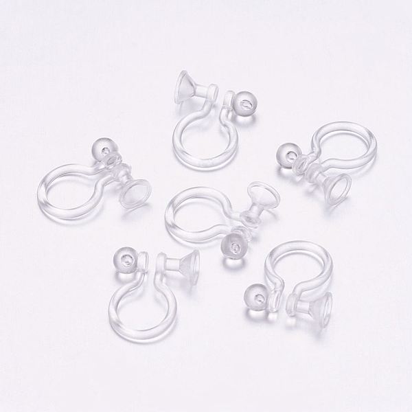 

PandaHall Plastic Clip-on Earring Findings, for Non-pierced Ears, Clear, 11x9x4mm, Fit for 3mm rhinestone Plastic Clear