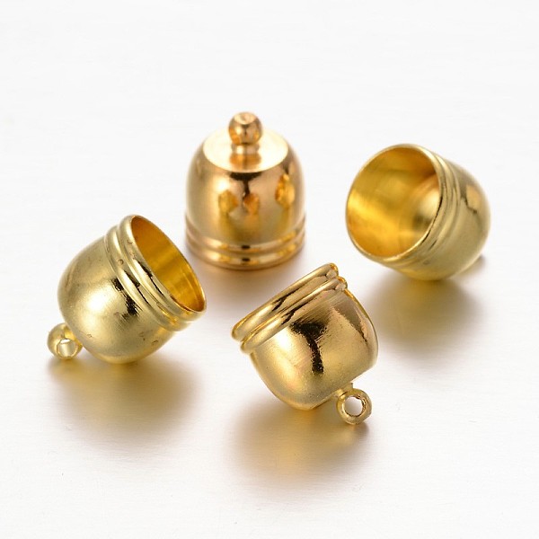 

PandaHall Brass Column Cord Ends, End Caps, Golden, 14x12mm, Hole: 2mm, Inner Diameter: 11mm Brass