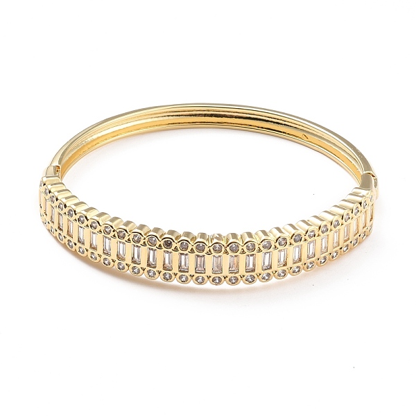 

PandaHall Clear Cubic Zirconia Hinged Bangle, Brass Jewelry for Women, Cadmium Free & Lead Free, Real 18K Gold Plated, Inner Diameter...