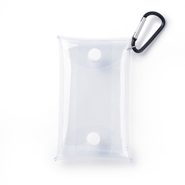

PandaHall Waterproof Transparent PVC Key Clasp Storage Bags, with Aluminum Alloy Clasp and Plastic Button, for Earphone Coin Lipstick..., Clear
