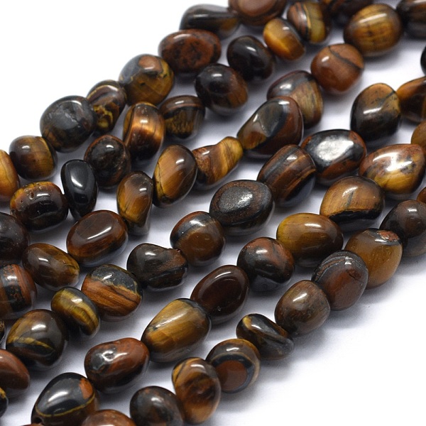 

PandaHall Natural Tiger Eye Beads Strands, Tumbled Stone, Nuggets, Coconut Brown, 6~12mm, Hole: 1.2mm, about 45~51pcs/strand, 14.76 inch...