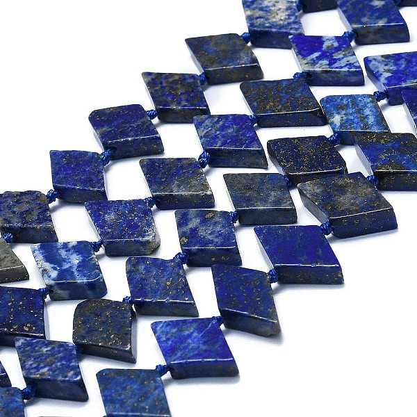 

PandaHall Natural Lapis Lazuli Beads Strands, Rhombus, 18x10~11x5mm, Hole: 1.5mm, about 21pcs/strand, 17.32''(44cm) Lapis Lazuli Rhombus