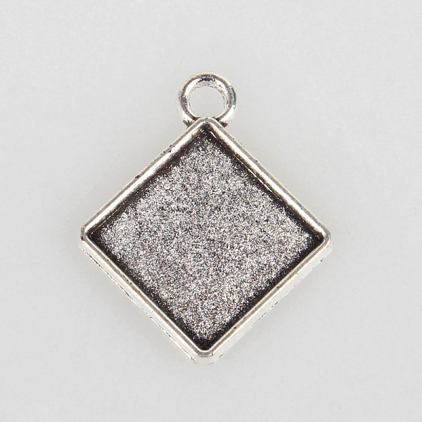 

PandaHall Vintage Tibetan Style Alloy Rhombus Pendant Cabochon Bezel Settings, Cadmium Free & Lead Free, Antique Silver, Tray Side Length...