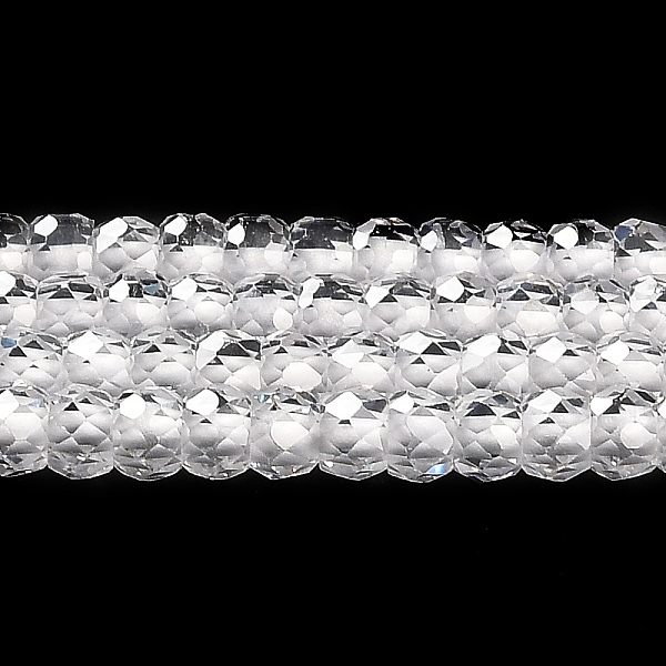 

PandaHall Cubic Zirconia Bead Strands, Faceted Rondelle, Clear, 3x2mm, Hole: 0.6mm, about 164~172pcs/strand, 14.57~14.88 inch(37~37.8cm)...