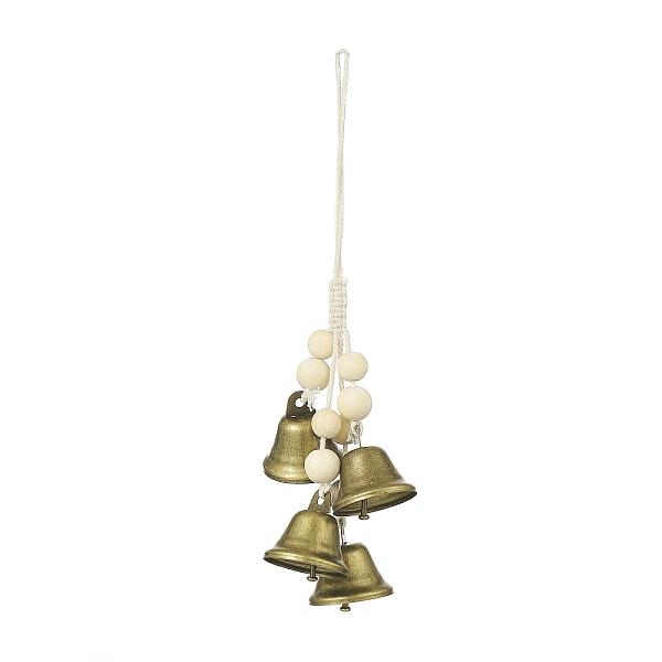 

PandaHall Iron Witch Bells Protection for Door Knob Hanger, Wind Chimes, with Cotton Cord and Wood Beads, for Boho Home Room Decor, Antique...