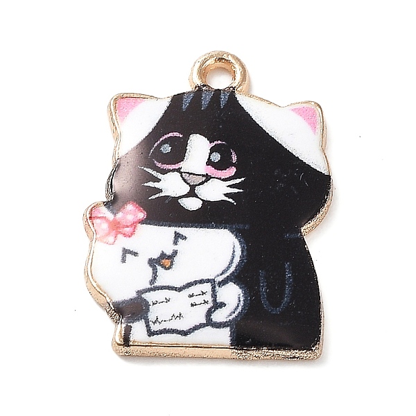 

PandaHall Alloy Enamel Pendants, Light Gold, Cat Charm, Black, 22x16x2mm, Hole: 1.6mm Alloy+Enamel Cat Shape Black
