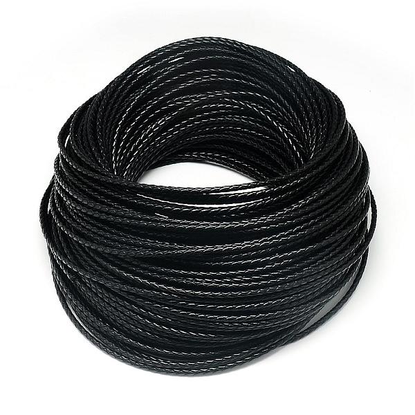 

PandaHall Leather Braided Cord, Black, 5mm, about 54.68 yards(50m)/bundle Leather Round Black