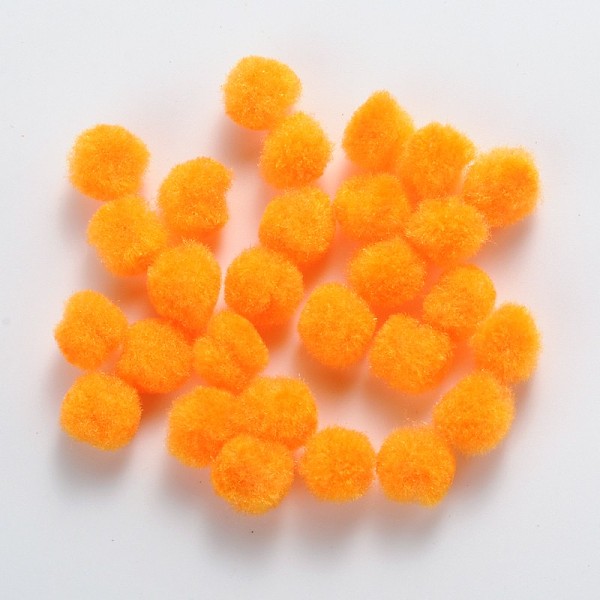 

PandaHall DIY Doll Craft Pom Pom Yarn Pom Pom Balls, Orange, 30mm, about 500pcs/bag Fibre Orange