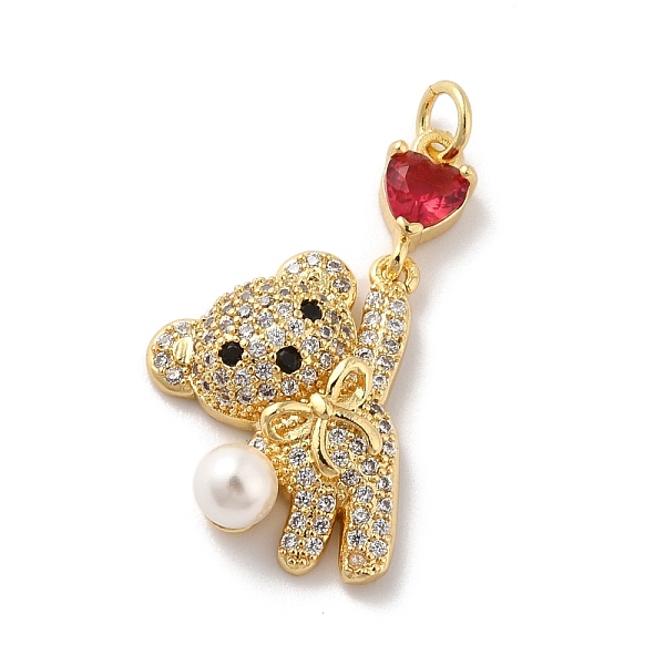 

PandaHall Rack Plating Brass Micro Pave Cubic Zirconia Pendants, with Pearl, Cadmium Free & Lead Free, Long-Lasting Plated, Real 18K Gold..., Red