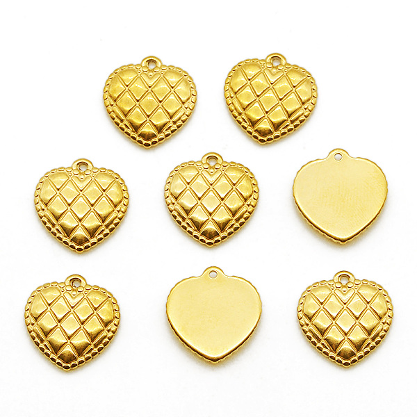 

PandaHall 201 Stainless Steel Pendants, Heart, Golden, 15x14.5x2mm, Hole: 1mm 201 Stainless Steel Heart