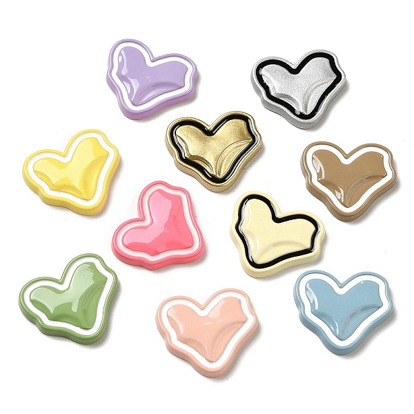 

PandaHall Opaque Resin Cabochons, for Jewelry Making, Mixed Color, Heart, 19x21.5x3mm Resin Heart Multicolor
