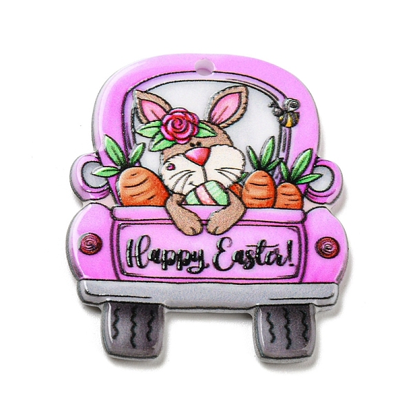 

PandaHall Opaque Acrylic Sided Pendants, Rabbit, Colorful, 35.5x29.5x2.5mm, Hole: 2.3mm Acrylic Rabbit