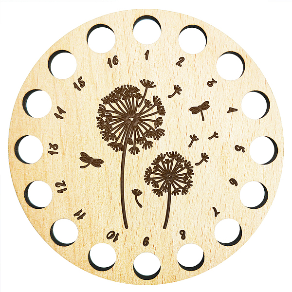 

PandaHall arricraft Wood Cross Stitch Floss Holder, 16 Position Embroidery Thread Organizer Wooden Dandelion Pattern Sewing Floss...