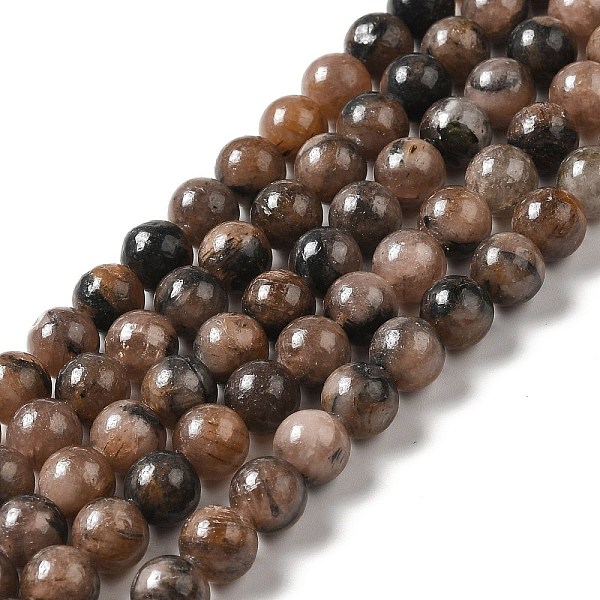 

PandaHall Natural Chiastolite Beads Strands, Round, 8mm, Hole: 1.2~1.5mm, about 50pcs/strand, 15.75 inch(40cm) Chiastolite Round