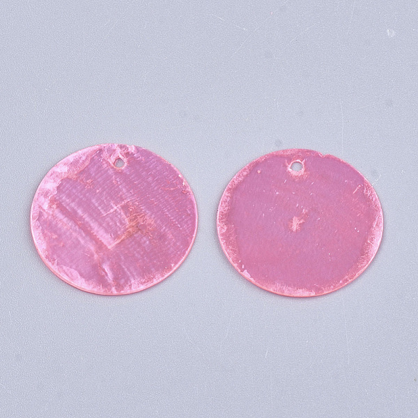 

PandaHall Spray Painted Capiz Shell Pendants, Flat Round, Pink, 20x0.5mm, Hole: 1.4mm Capiz Shell Flat Round Pink
