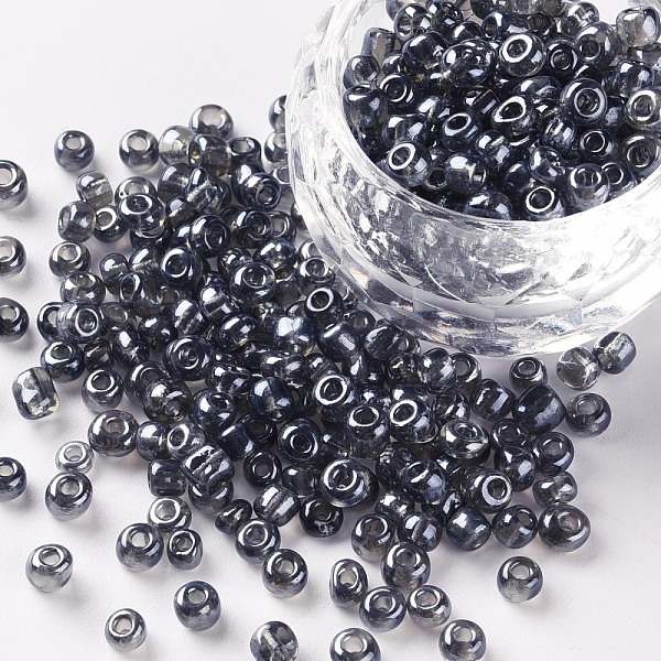 

PandaHall (Repacking Service Available) Glass Seed Beads, Trans. Colours Lustered, Round, Goray, 6/0, 4mm, Hole: 1.5mm, about 12G/bag Glass..., Gray