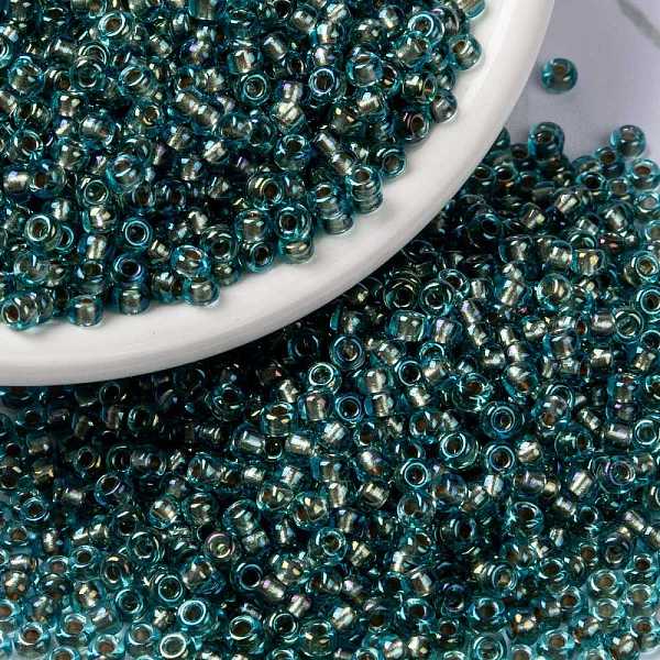 

PandaHall MIYUKI Round Rocailles Beads, Japanese Seed Beads, (RR3741) Fancy Lined Blue Silver, 8/0, 3mm, Hole: 1mm, about 422~455pcs/bottle...